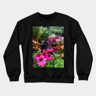 Multicolored blooms in NYC Flower District Crewneck Sweatshirt